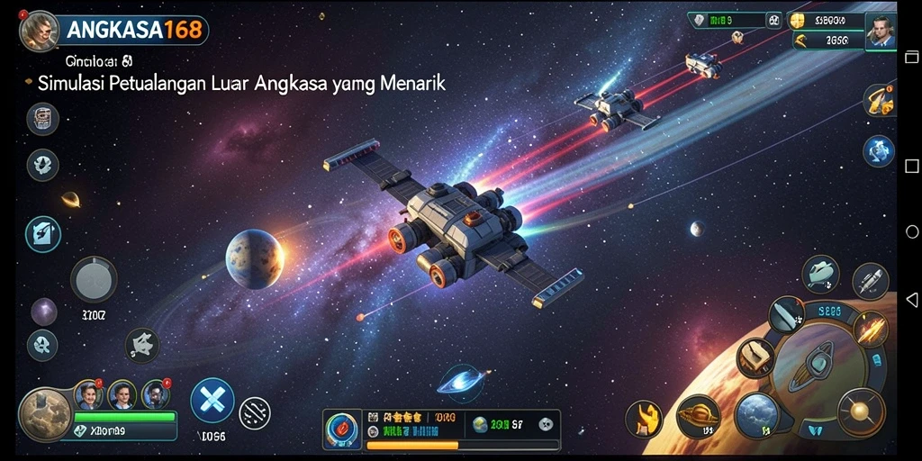 Screenshot gameplay simulator luar angkasa dengan visual menakjubkan.
