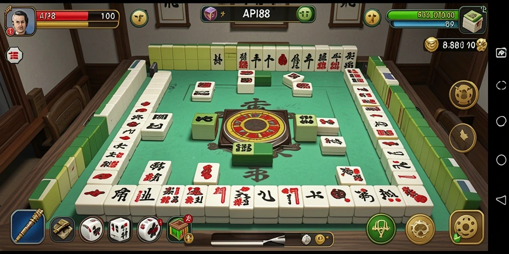 Screenshot API88 menampilkan momen seru di permainan Mahjong.