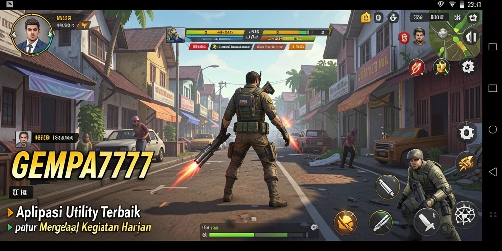 Screenshot utama aplikasi GEMPA777 dengan fitur pengingat aktivitas harian.