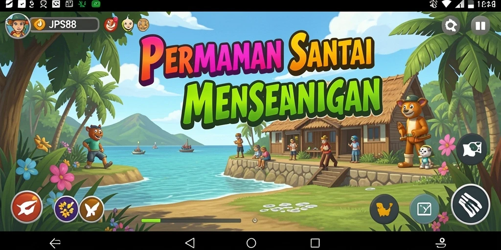 Screenshot gameplay JPS88 menampilkan karakter beraksi dalam level yang cerah dan penuh warna.