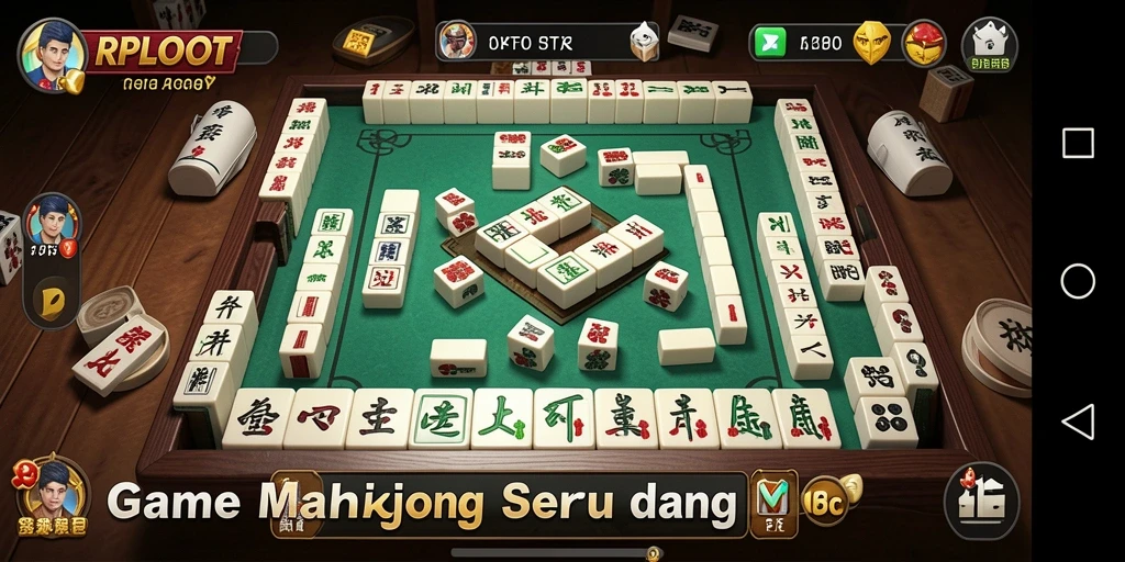 Screenshot RPLOOT menampilkan aksi seru permainan Mahjong yang mendebarkan.