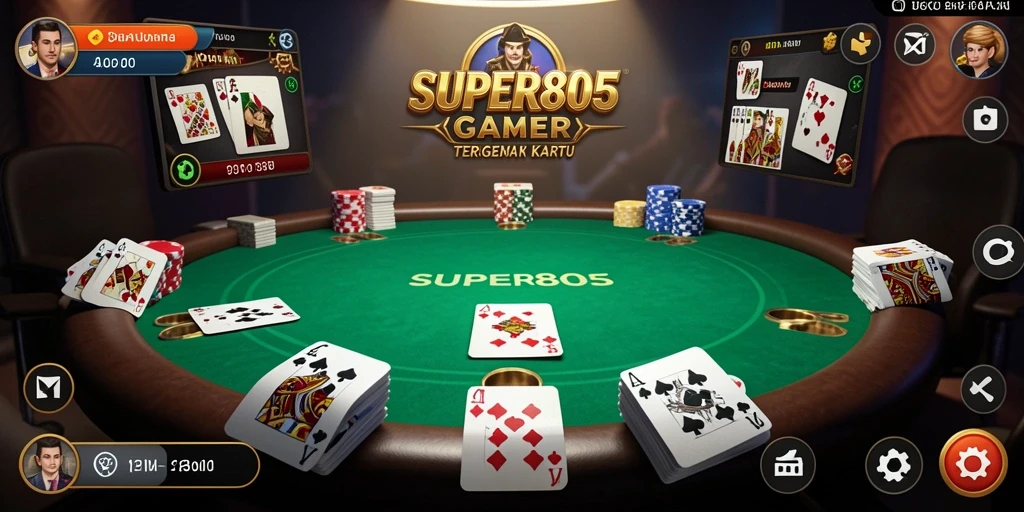 Gameplay menarik dari SUPER805 dengan suasana poker yang seru.